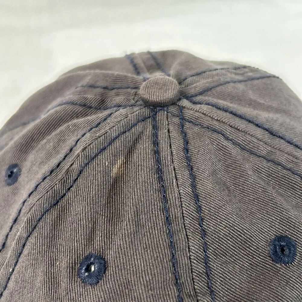 Scheels Distressed Gray/Blue Mens Hat Adjustable Ball Cap Baseball Sporting Good